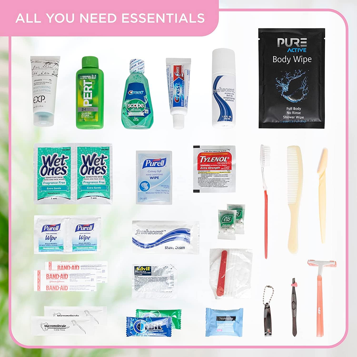 Asom Toiletry Travel Kit, Quality Hygiene Essentials Traveling Toiletries Prefilled Accessories Convenience Set, Tsa Approved Women Carry On Size Clear Toiletry Bag Accessory Kits. - Image 4